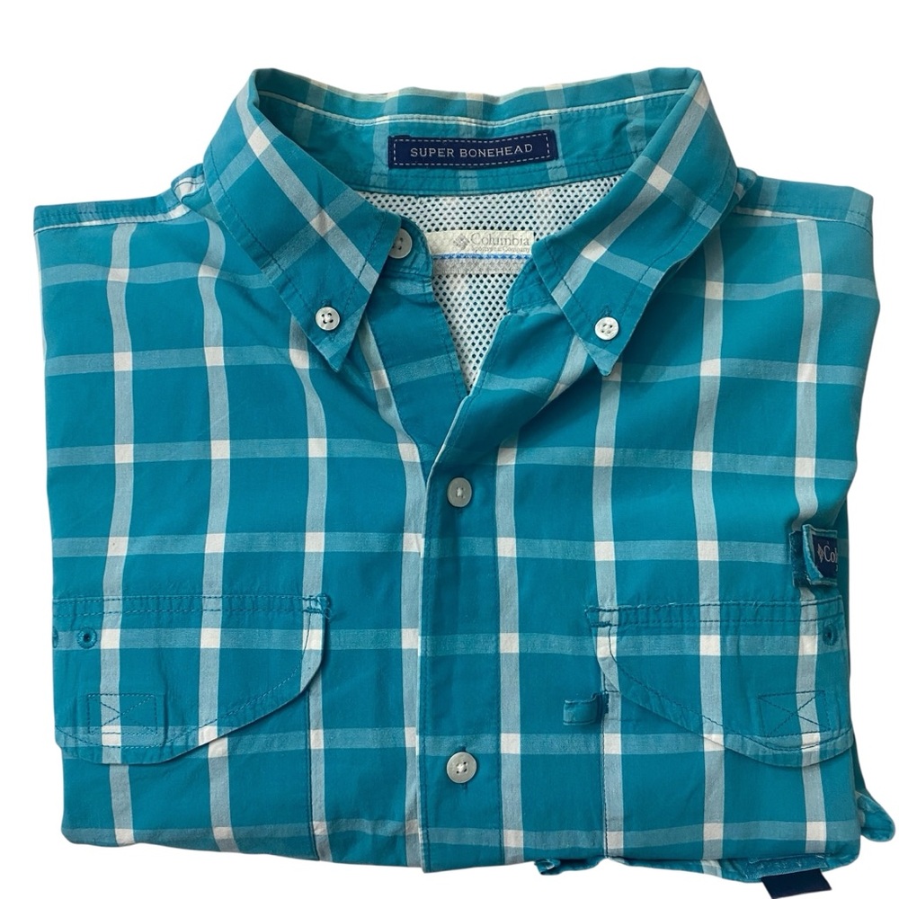 MENS Columbia PFG Sports Shirt Omni Shade Vented Short Sleeve